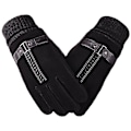 Miniatyrbild 5 av 5: Vinter varma handskar för män Äkta mocka Grisläder Handskar Vantar Tjocka Cykel Motorcykel Handskar Män Stickade Guantes Brown b