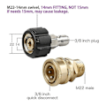 Miniatyrbilde 3 av 5: Høytrykksvasker Adapter Sett M22 14/15mm til 3/8inch Hurtigkobling