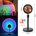 Miniatyrbilde 1 av 5: Solnedgangslampe Regnbueprojektor Nattlys Solnedgang Projeksjon LED Skrivebordslampe For Soverom Atmosfære Regnbuelampe Dekorlys