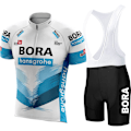 Pikkukuva 2 / 5: UCI BORA Pyöräilyjersey Set Miesten Bib Shortsit Polkupyörän Lyhythihaiset Pyöräilyvaatteet Pyöräilyvaatteet Pyöräily Maillot Ciclismo Hombre Mustat Setit MTB:lle Pic colour Asian size - M