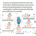 Miniatyrbild 3 av 5: LCD Bluetooth Termometer för Barn, Digital Febertermometer Används med Mobil App, Smart Bluetooth Kroppstemperaturövervakning Armband