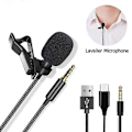 Miniatyrbild 2 av 5: Bärbar 3.5mm Lavalier Clip-on Mikrofon USB Kondensatormikrofon 1.5m Trådbunden Extern Typ C-kontakt Mini Mikrofon För Telefon PC Laptop