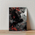 Miniatyrbild 3 av 5: Nya Modeller Spöklik Natt Kråka Canvas Konst - 30.48cm X 40.64cm Oramad Halloween Gotisk Väggdekor För Vardagsrum, Sovrum, Badrum Halloween Heminredning