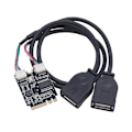 Miniatyrbillede 1 af 5: M.2 til USB Riserkort 480Mbps M.2 KEY A+E til Dobbelt Port USB2.0 Udvidelseskort med Riserkabel til W