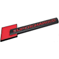 Miniatyrbillede 3 af 5: 2 stk. Metal Supercharged Premium Auto Badge Bagklap Sticker Side Skærm Decal (Sort-rød)
