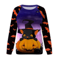 Pikkukuva 1 / 3: Halloween Puserot Naisten Syksy Kurpitsa Pitkähihaiset Paidat Pusero Pumpkin Graafinen printed Crewneck Pusero style 4 3XL