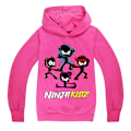 Pikkukuva 1 / 2: Ninja Kidz Printed huppari pitkähihainen huppari neulepusero Rose red 13-14Years