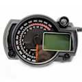 Miniatyrbillede 4 af 5: Universal Justerbar Farve Baggrundslys LCD Digital Motorcykel Speedometer Kilometertæller Motorcykel Omdrejningstæller