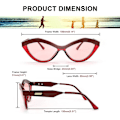 Miniatyrbillede 4 af 5: Ubiuo Retro Cateye Solbriller Sjove Store Øjneform Briller Trendy Søde Læber Design Browline Kombination B2763
