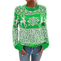 Miniatyrbillede 4 af 5: Skjorter & Toppe Dame Sweater Jul Langærmet Juletrøjer Rund Hals Jumpere No3174