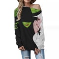 Miniatyrbillede 1 af 2: Kvinder Slouchy Shirts Halloween Græskar Langærmede Sweatshirts Pullover COLOR 4 4XL
