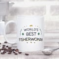 Miniatyrbilde 2 av 2: FISKERKONE Dame Krus Verdens Beste Morsom Gave til Kolleger Keramisk 11oz Krus Design 1