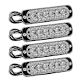 Miniatyrbild 1 av 5: 4 st Blinkande Sidoljus 6 Led Varningsljusramp Gul Felsökning Varningsfyr Nödblixtljus Vattentät 12v 24v Universal För Bil Lastbil (