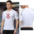 Miniatyrbild 4 av 5: Anime Berserk Print Herr Compression Shirts Kortärmade Gym Workout Fitness Undertröjor Snabbtorka Athletic T-shirt T-shirts Toppar Gray 2 XXXL