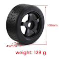 Miniatyrbillede 4 af 5: 4 stk. plastik hjul gummidæk til ARRMA 1/7 INFRACTION 6S F1 LIMITLESS RC bil