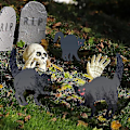 Pikkukuva 3 / 5: Black Cat Halloween Pihakyltit Siluetti Musta Ulkokoristeet Tervetuloa Eläinkoristeet Pation nurmikon puutarhaan Style three