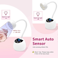 Miniatyrbillede 3 af 5: Mini UV Neglelampe med Smart Auto Sensor og Display, 12 Perler Mini Neglelampe, UV Lamper til Gel Negle med 3 Tilstande, Bærbar LED Neglelampe med USB Ch