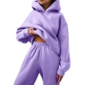 Miniatyrbilde 3 av 3: Hettegenser for kvinner + Elastisk midjebuksesett Activewear Red L