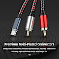 Pikkukuva 3 / 5: USB Type-C - 2 RCA -äänikaapeli, Type-C RCA -kaapeli (1 m / 3 jalkaa)