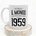 Miniatyrbillede 2 af 2: 1959 Fødselsdags Krus på Italiensk Rendo il Mondo un Posto Migliore Sjov Jubilæumsgave 11 oz