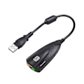Pikkukuva 1 / 5: Ulkoinen 7.1-kanavainen USB-äänikortti 3,5 mm:n mikrofonilla Laadukas äänikorttimuunnin Kannettava USB-3,5 mm -sovitin Musta