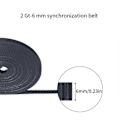 Miniatyrbillede 4 af 5: GT2 Tandrem 10M Længder, 6mm Bredde, til 3D Printere