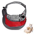 Pikkukuva 3 / 5: Pet Dog Sling R, Able Mesh matkustavat lemmikkieläinten kädet - hihnalaukku Säädettävä pehmustettu S pussi Yksi olkalaukku koirille kissoille Rose red