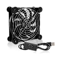 Pikkukuva 1 / 5: Reitittimen tuuletin DIY PC-jäähdytin TV-boksin jäähdytys Hiljainen DC 5V USB-virta 120mm tuuletin ruuveilla Protecti