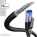 Miniatyrbilde 2 av 5: Cat 7 Ethernet-kabel med ultra-sikker trippel skjerming, internettkabel & LAN-kabel  u2013 0,25 M (bruddsikker nettverkskabel, 10 Gbit/s for maksimal fib