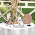Miniatyrbilde 3 av 5: Bryllupsgjestebok i tre, hjerteformet, ornamenter, transparent dråpe, 3d, antikk minneboks, signatur