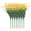 Miniatyrbillede 1 af 5: 8 stk. Kunstige Blomster Udendørs UV-resistente Planter, 8 Grene Falske Plastik Grønne Buske Planter