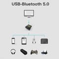 Miniatyrbillede 4 af 5: Bluetooth Adapter Nano USB Bluetooth 5.0 Dongle Trådløs Audio Bluetooth Stick Bluetooth Modtager til PC Windows 10 8 7