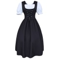 Pikkukuva 2 / 2: S-5xl Naisten Midi Dirndl Mekko 2-osainen Esiliina ja Pusero Musta Valkoinen 4XL