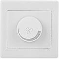 Miniatyrbild 1 av 5: Takfläktkontroll, dimmerströmbrytare, taklampa fläkthastighetskontroll strömbrytare vit väggpanel vred AC250V 100W 86x86mm