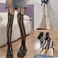Miniatyrbilde 3 av 5: Dame Lange Uthulte Strømper Sexy Strømpebukser Fiskenett Strømpebukser Klubb Party Mesh Strømper Punk Lolita JK Stil