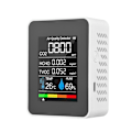 Miniatyrbillede 1 af 5: Bærbar Luftkvalitetsmåler Indendørs CO2 Detektor 5 i 1 Formaldehyd HCHO TVOC Tester LCD Temperatur