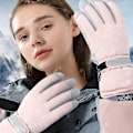 Pikkukuva 5 / 5: Lumihanskat Vedenpitävät Talvi Ski Gloves Lämpimät neutraalit käsineet Sakura Powder (Snowflake) SK22