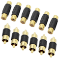Miniatyrbilde 1 av 5: RCA-adapter 6 RCA hunn til hunn-koblinger + 6 RCA hann til hann-koblinger gullbelagte adaptere for R
