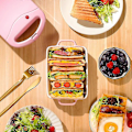 Miniatyrbillede 3 af 4: Bærbar Elektrisk Dobbelt Vaffel Sandwich Maker Non Stick Toast Morgenmadsmaskine