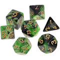 Miniatyrbillede 1 af 5: Magideal 7 stk. akryl polyhedriske terninger til Dungeons & Dragons D&d Rpg Mtg Party Bordspil D20 D12 D10 D8 D6 D4 Casino Dele Grøn Sort_s