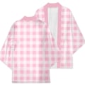 Miniatyrbillede 1 af 2: Kimonoer Kvinder Mænd Sommer 2023 Casual Pink Strandkappe Til Film Barbi Cosplay Kostume Unisex Kimono Cardigan A2 XXL
