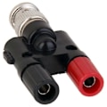 Miniatyrbillede 4 af 5: BNC Stik 4mm Bananstik Splitter Konnektor BNC Hanstik til 2 x 4mm Banan Hun Jack Socket Adapter