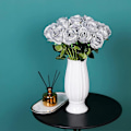 Miniatyrbillede 5 af 5: 12 stk. Kunstige Roser, 50 cm Enkelt Lang Stilket Falsk Rose (Sølv)