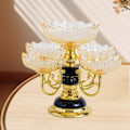 Miniatyrbilde 4 av 5: Blomsterformet Appetittvekkerfat Snacks Serveringsbrett Roterende med 5 Skåler Europeisk Stil Tørket Fruktfat for Hjem Bryllup Nøtter