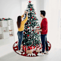 Miniatyrbild 5 av 5: Tcgg-julgransmatta 122 cm Stickad 3d Älg Julgransmatta, Mangroveskjol, För Inomhus- och Utomhusdekoration C