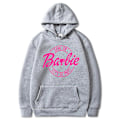 Miniatyrbilde 1 av 2: Barbie Movie Hettegenser Sweatshirt T-skjorte Pullover Par Hette Topp Grey M