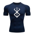Pikkukuva 1 / 5: Anime Berserk Print Miesten Kompressiopaidat Lyhythihaiset Gym Workout Fitness Aluspaidat Nopeasti Kuivuvat Athletic T-paita T-paidat Topit Navy Blue 1 L