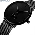 Miniatyrbillede 5 af 5: Ultra Tynde Kreative Sorte Rustfrit Stål Quartz Herreure Simpel Mode Business Japan Armbåndsur Ur Mandlige Relogios