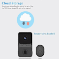 Miniatyrbild 2 av 5: Trådlös Fjärrkontroll Video Dörrklocka, Smart Video Dörrklocka Hem Intercom HD Mörkerseende Wifi Laddning, Smart Dörrklocka, Tvåvägssamtal, Appkontroll