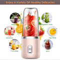 Miniatyrbillede 2 af 2: Bærbar Rejse Juicer Blender Med 6 Blade 400ml Milkshakes Smoothies Blender